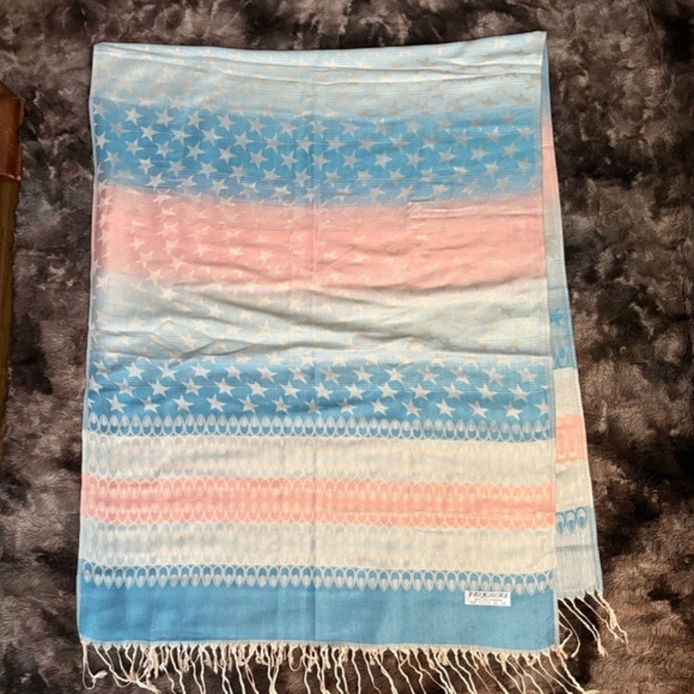 Blue and Pink Pashmina Scarf